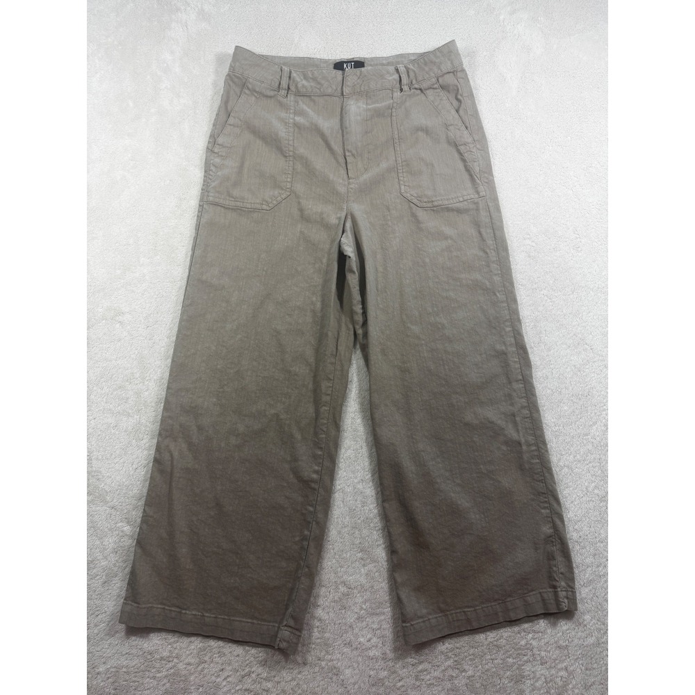 KUT from the Kloth Womens Topaz High Rise Wide Leg Tan Pants‎ 8 Meas: 30x25